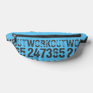 Worn out and scratched text Workout 247365 blue Bum Bags