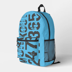 Worn out and scratched text Workout 247365 blue Printed Backpack