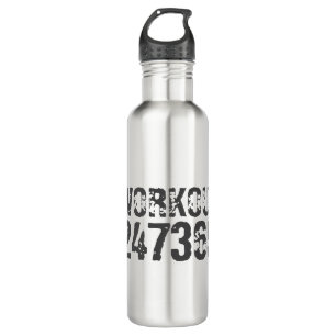 Worn out and scratched text Workout 247365 pink 710 Ml Water Bottle