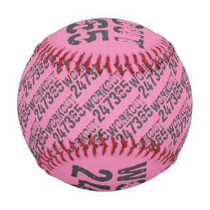 Worn out and scratched text Workout 247365 pink Baseball