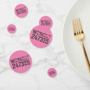 Worn out and scratched text Workout 247365 pink Confetti