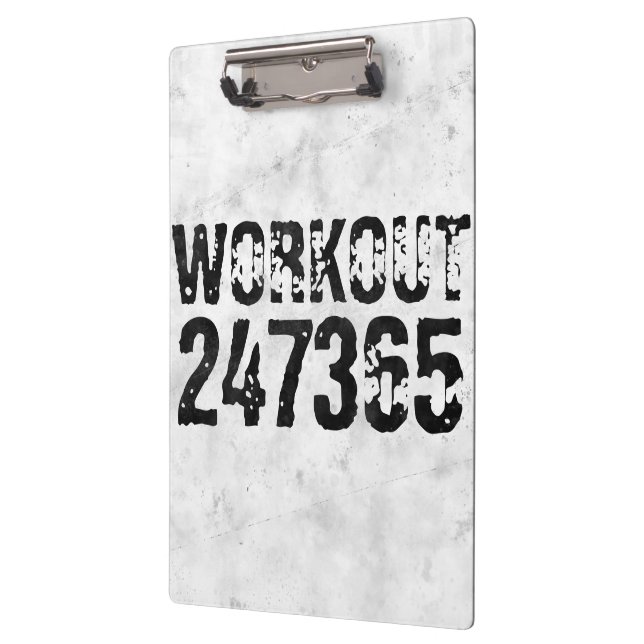 Worn out and scratched text Workout 247365 rustic Clipboard (Left)