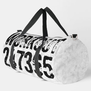 Worn out and scratched text Workout 247365 rustic Duffle Bag
