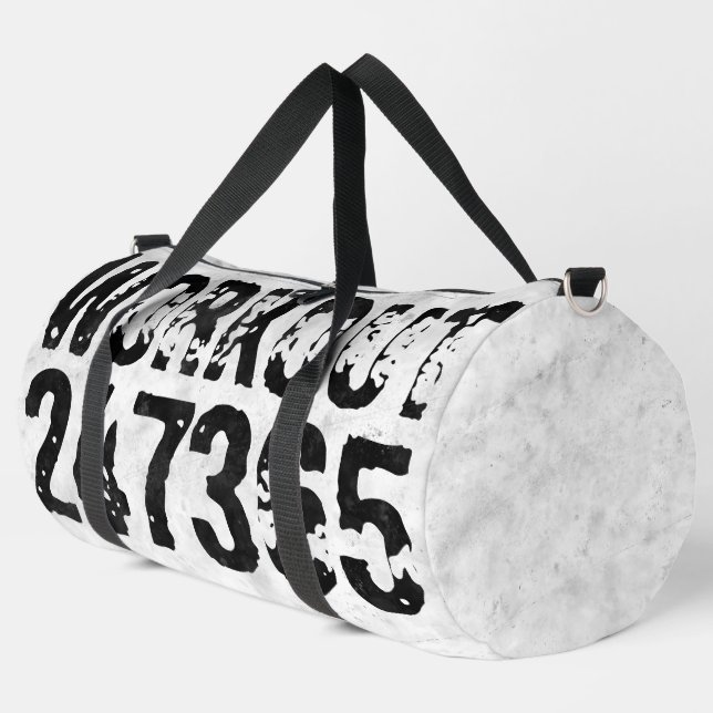 Worn out and scratched text Workout 247365 rustic Duffle Bag (Left Corner)