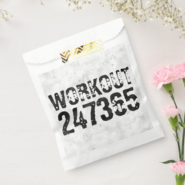Worn out and scratched text Workout 247365 rustic Favour Bag (Sealed)