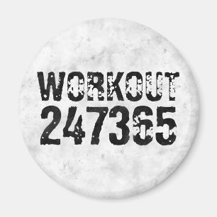 Worn out and scratched text Workout 247365 rustic Magnet