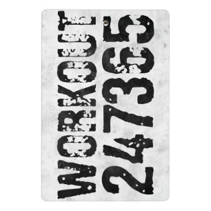 Worn out and scratched text Workout 247365 rustic Mini Clipboard