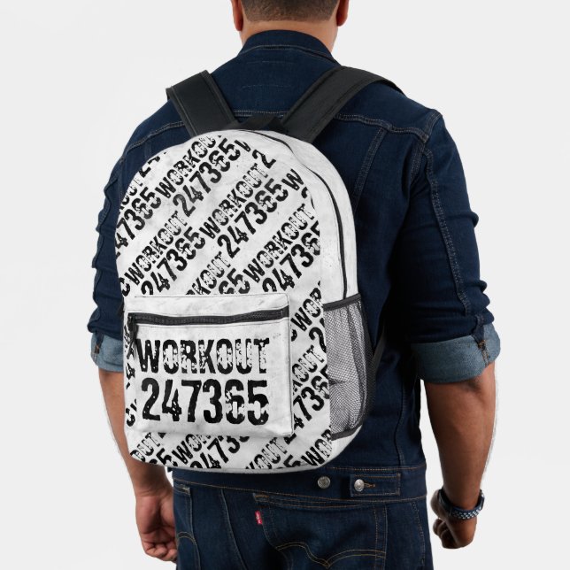 Worn out and scratched text Workout 247365 rustic Printed Backpack (Insitu (Model))