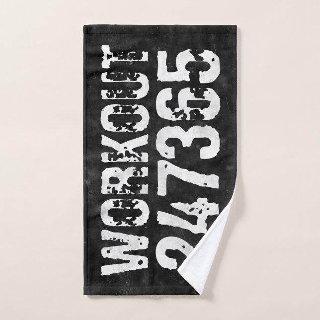 Worn out and scratched text Workout 247365 vintage Bath Towel Set (Hand Towel)