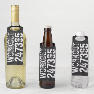 Worn out and scratched text Workout 247365 vintage Bottle Tag