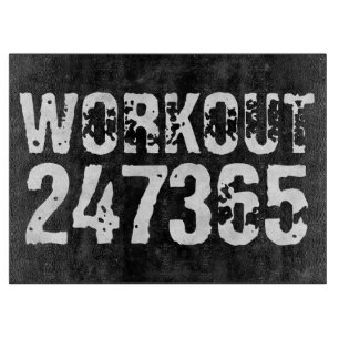 Worn out and scratched text Workout 247365 vintage Cutting Board