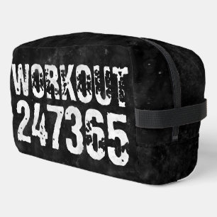 Worn out and scratched text Workout 247365 vintage Dopp Kit