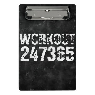 Worn out and scratched text Workout 247365 vintage Mini Clipboard