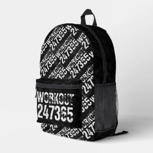 Worn out and scratched text Workout 247365 vintage Printed Backpack