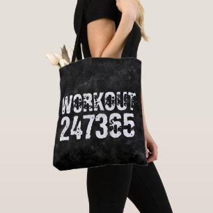 Worn out and scratched text Workout 247365 vintage Tote Bag