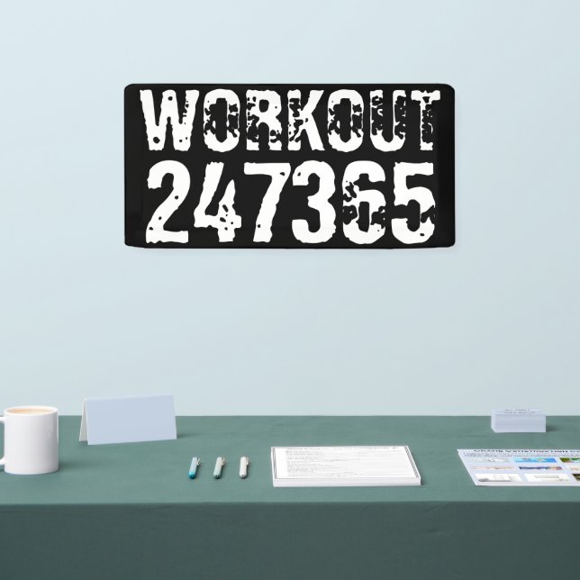 Worn out and scratched text Workout 247365 white Banner (Tradeshow)