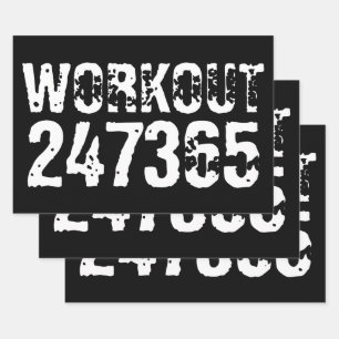 Worn out and scratched text Workout 247365 white Wrapping Paper Sheet