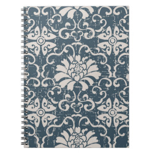 Worn out antique seamless background botanic spira notebook