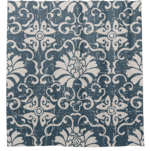 Worn out antique seamless background botanic spira shower curtain