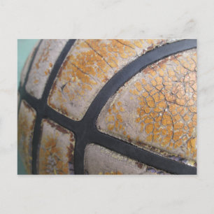 Worn Out Basketball Closeup Postcard