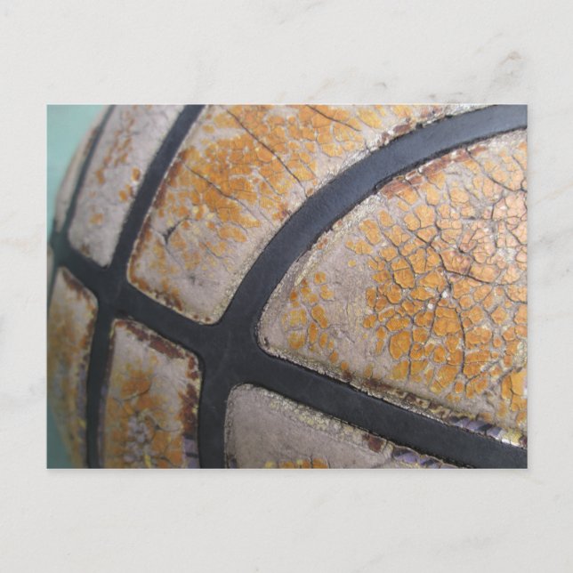 Worn Out Basketball Closeup Postcard (Front)