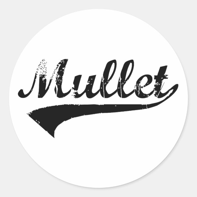 Worn out Mullet Classic Round Sticker (Front)
