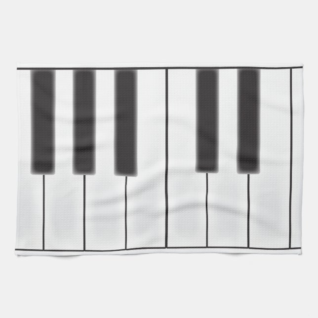 Worn Piano Keys Tea Towel (Horizontal)