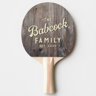 Worn Planks Retro Family Name & Year Ping Pong Paddle