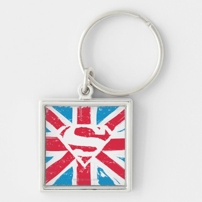 Worn S-Shield Over Flag Key Ring (Front)