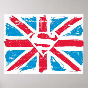 Worn S-Shield Over Flag Poster