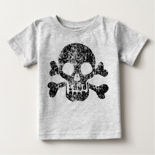 Worn Skull and Crossbones Baby T-Shirt