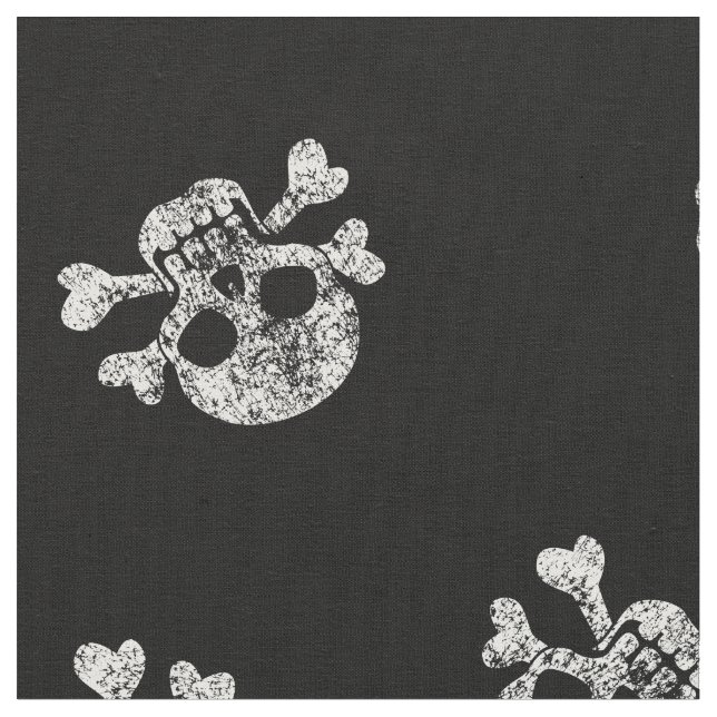 Worn Skull And Crossbones Fabric (Close Up)
