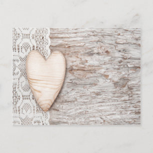 worn wood,white lace,wood heart,romantic,trendy postcard