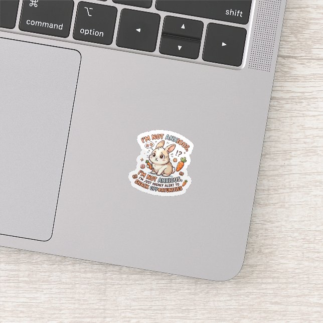 Worried Bunny Snack Alert Sticker (Detail)