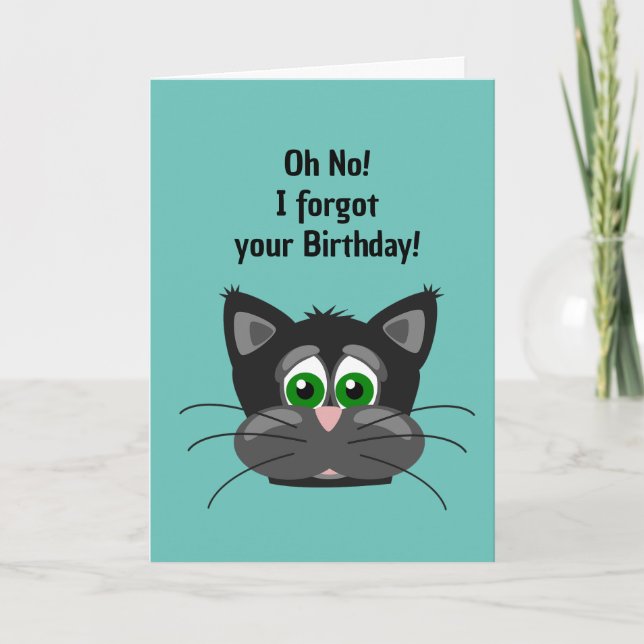 Worried Cat Design Greeting Card (Front)