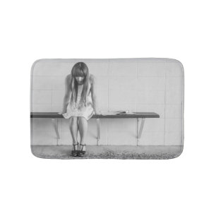 Worried Girl Bath Mat