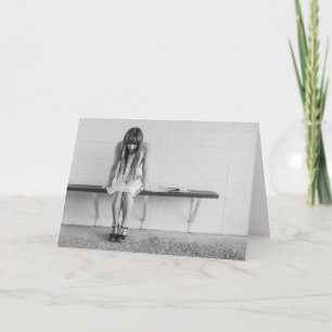 Worried Girl Card