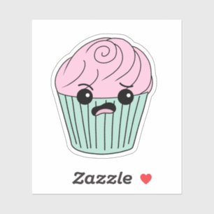 Worried Pink Cupcake