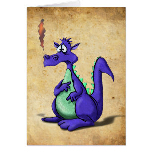 Worried Purple Dragon Cartoon