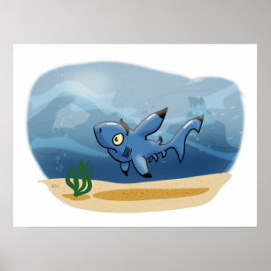Worried Shark Poster
