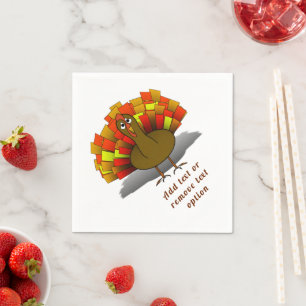 Worried Turkey Thanksgiving  Napkin
