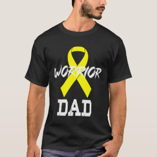Worrior DAD - Gold Ribbon Support Childhood cancer T-Shirt