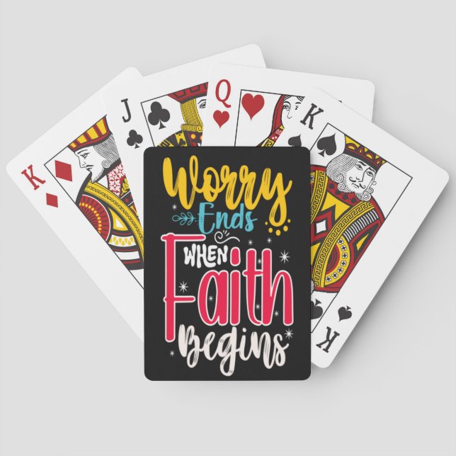 WORRY ENDS WHEN FAITH BEGINS PLAYING CARDS (Back)