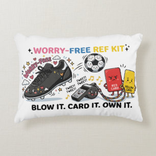 Worry-Free Ref Kit — Funny Kawaii Soccer Referee Decorative Cushion