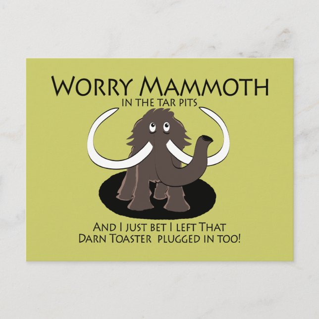 Worry Mammoth Postcard (Front)