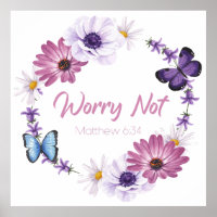Worry Not Women's Christian Faith Butterfly Bible