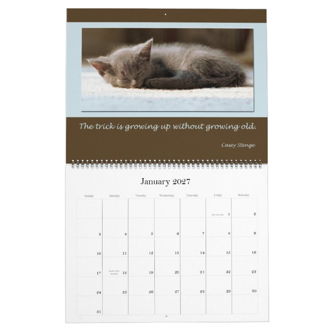 Worry Wastes Wisdom Calendar (Jan 2027)