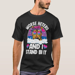 Worse Hetero And I Stand Bi It Cat Bisexual Flag B T-Shirt