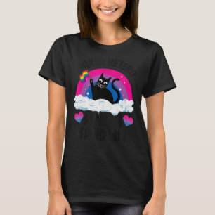 Worse Hetero And I Stand Bi It Cat Bisexual Flag B T-Shirt
