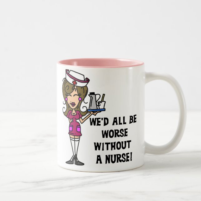 Worse Without a Nurse Two-Tone Coffee Mug (Right)